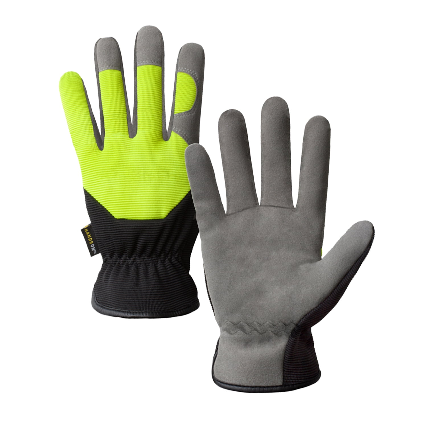 HD0002-M-72PK, Hi-Dexterity Multi-Purpose Synthetic Leather Gloves,  Hi-Viz Spandex Back, Slip-On Style, 72 Pair Value Pack