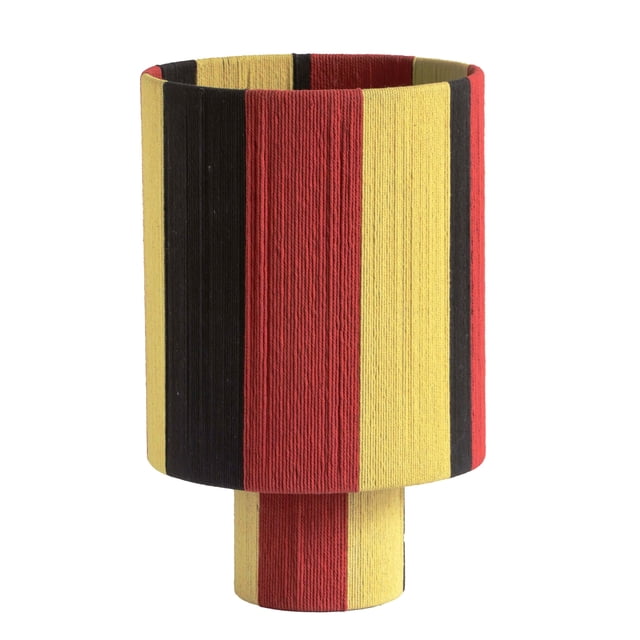 Lámpara de mesa Tov Furniture Guinevere, algodón rayado, rojo/amarillo