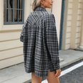 thumbnail image 5 of vigerkar Women's Oversized Plaid Flannel Button Down Long Sleeve Fall Winter Jacket (Black, M), 5 of 6
