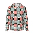 thumbnail image 1 of Fotbe Colorful Checkered Chaqueta con Protección Solar UPF 50+ para Hombre y Mujer, Camisa con Capucha y Bolsillos-Small, 1 of 7