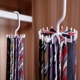 thumbnail image 6 of Cheers US 2Pcs Tie Rack Hanger Holder 360 Degree Rotating Scarf Hanger Adjustable Twirl Tie Rack Tie Belt, Multipurpose Organizer, Hook Ties Scarf for Closet Storage, 6 of 7