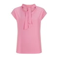thumbnail image 4 of ALLLIST Short Sleeve Womens Tops Under $10 Crew Neck Solid Pink T-Shirts Women's Blouse, 4 of 6
