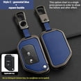 thumbnail image 3 of for Jeep Key Fob Cover, Leather+Zinc Alloy Key Fob Case for 2018-2025 Wrangler JL JLU Rubicon, 2020-2025 Gladiator JT Sahara JLU Flip Key Fob, 3 of 9