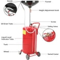 thumbnail image 4 of Ourlova Portable Fee Oil Drain 18 Gallon Waste Oil Container for Steel Oil Change Pan with Brake Wheels Liquid Level Indicator Tube Oil Cart for Oil Drain Funnel Drain, 4 of 8