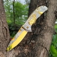 thumbnail image 2 of Men's Pocket Knife, Folding Knife with Clip, 3D Titanium Plated Wolf/ deer/ eagle/ skull Relief, Embossed Men's Knife, Outdoor Camping Hiking Hunting. Father's Day Gift, Christmas Gift, Birthday Gift, 2 of 10