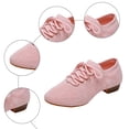 thumbnail image 4 of Rokment Womens Jazz Latin Dance Shoes Lace up Sneakers Modern Ballroom Teaching Practice Performance Dancing Sneakers Pink Size 6.5, 4 of 5