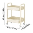 thumbnail image 3 of Ohufall 2-Tier Organizer Shelf Plastie Rolling Cart With Handles And Locking Wheels A Practical Cart Suitable For Storage In The Kitchen Office And Bedroom, 3 of 7