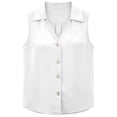 thumbnail image 5 of CUSTG Casual Blouses For Women Simple Solid Color Sleeveless Collared Blouse Button Down Shirt Lightweight Summer Tops Work Stylish Dailywear, 5 of 5