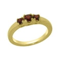 thumbnail image 1 of LBG British Made 9k Yellow Gold Natural Garnet Womens Anniversary Ring - 33 size options - Size 5, 1 of 6