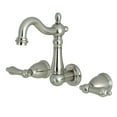 thumbnail image 5 of Kingston Brass  Heritage Two-Handle 3-Hole Wall Mount Bathroom Faucet Matte Black Matte, 5 of 5