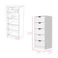thumbnail image 3 of Miekor Furniture Dresser Kamran, Five Drawer Narrows, White Finish 122837, 3 of 7