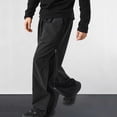 thumbnail image 4 of Men's Lightweight Track Pants with Side Zipper Mesh Vents Loose Fit Open Bottom Athletic Pants Drawstring for Running Workout, Black, S, 4 of 9