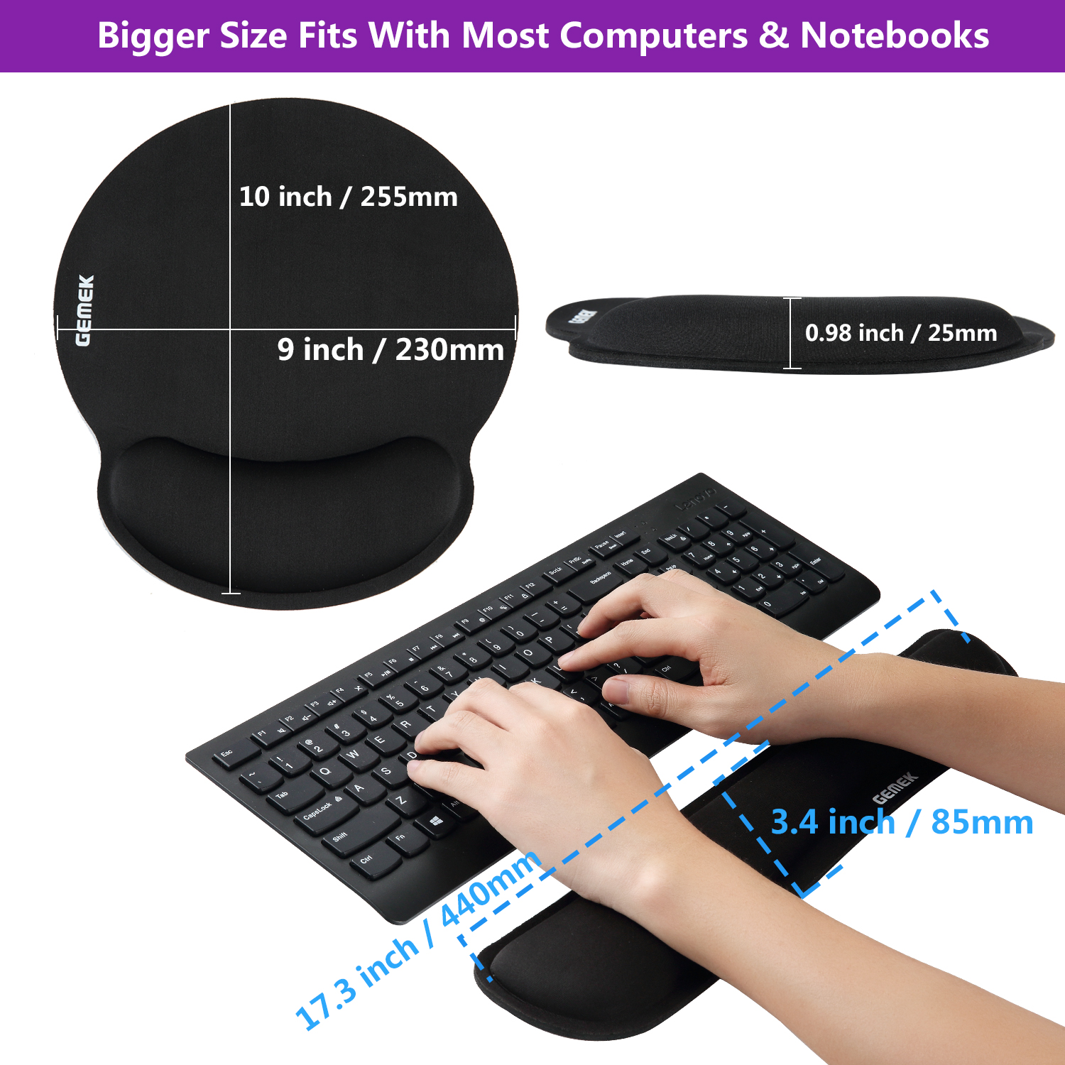 Large Mouse Pad With Bean Bag Wrist Rest Set - Keyboard & Mouse Wrist Support, Light Army Green