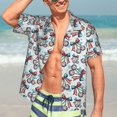 thumbnail image 7 of Pofeuu Disco Ball Cherry With Bow Print Hawaiian Shirt for Men Sleeves Casual Button Down Summer Beach Dress Shirts T-Shirts,X-Large, 7 of 7