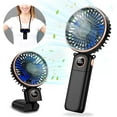 thumbnail image 2 of Portable Handheld Fan 5200mAh,   Foldable  Personal Small Mini Hand Held Fan, 22Hrs Runtime, 6 Speeds,  Display,  ,  for Men, Women, Travel, Outdoor,, 2 of 7