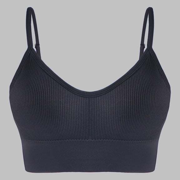 SELONE Supportive Sports Bras for Women Wireless Daily Bras Racerback Yoga Bralette Comfortable Underwear Black M
