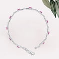 thumbnail image 6 of SZUL Women's Pink Topaz and Natural Diamond Double Bar Link Bracelet in .925 Sterling Silver, 6 of 7
