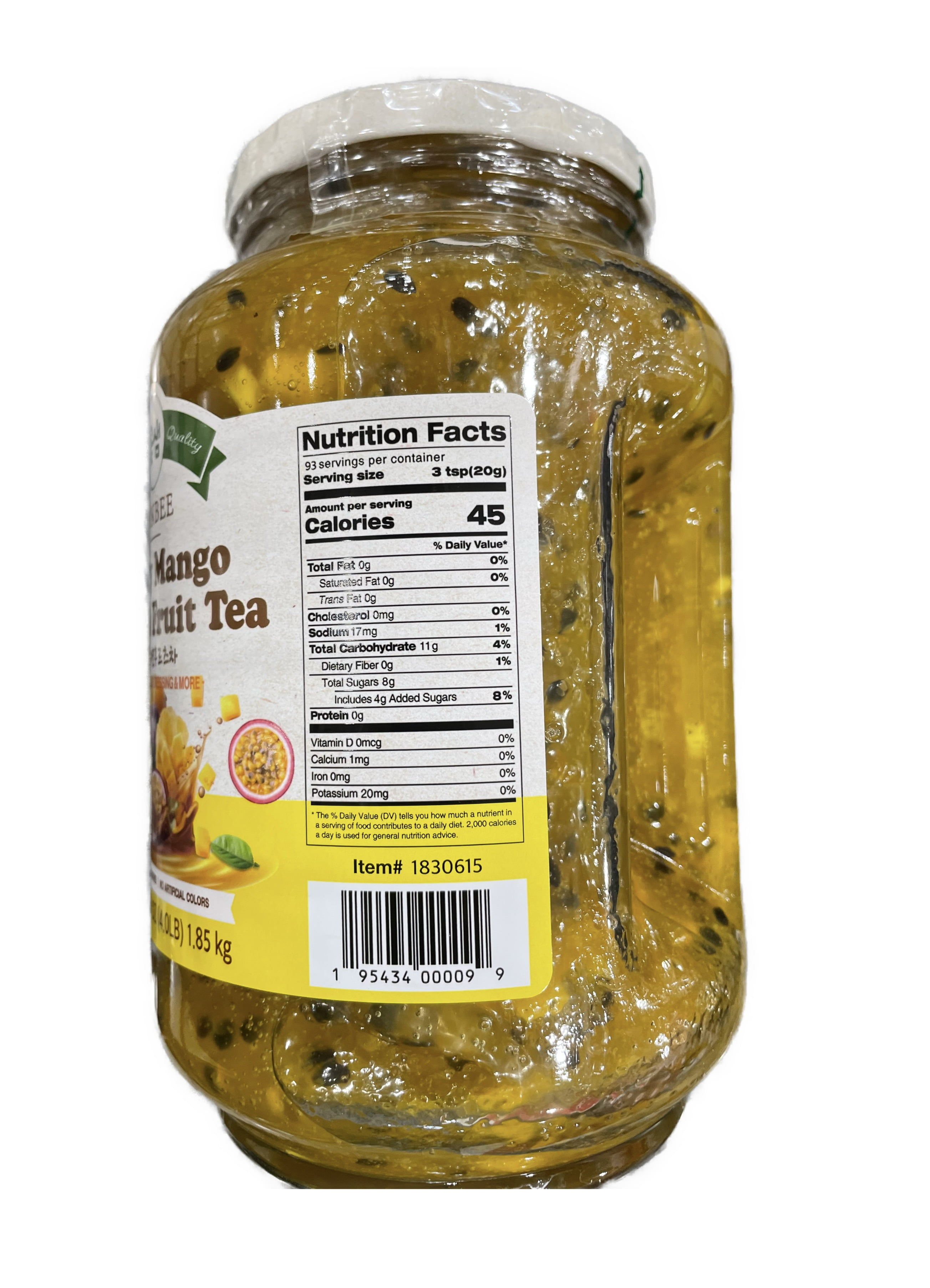 Vonbee Honey Mango Passion Fruit Tea Net wt 65.25 oz (4.0 LB) 꽃샘 꿀 망고 패션후르츠 차 1.85 Kg