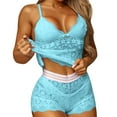 thumbnail image 1 of Gibobby Conjunto de lencería Lencería de malla con estampado de moda para mujer, lencería de encaje, conjunto de pantalones cortos de piezas, ropa interior Sexy(Azul 5XL), 1 of 5