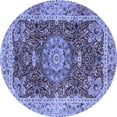 thumbnail image 1 of Ahgly Company Machine Washable Indoor Round Medallion Blue Traditional Area Rugs, 6' Round, 1 of 4