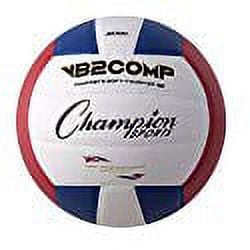 Champion Sports VB Pro Comp Series Indoor Volleyball, Official Size - Durable, Soft-Touch Volleyballs with Composite Synthetic Leather Cover - Premium Volleyball Equipment and Gear - Red/Blue/White