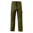 thumbnail image 3 of Angala Little Boys Cargo Pants Straight Leg With Pockets Fall Casual Boys Baggy Trousers Size 5-6 Years Army Green, 3 of 8