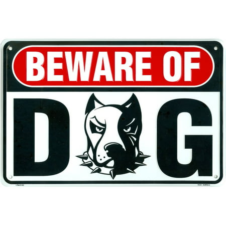 Tags America Beware Of Dog Sign, Metal Pitbull Guard Dog Warning Sign, 8 x 12 Inch Rust Free Aluminum, Easy Mount On Fence Or Gate