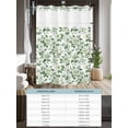 thumbnail image 6 of No Hook Cloth Fabric Shower Curtain with Snap in Liner, Green Spring Floral Waterproof Shower Curtains Set with See Through Top Window, Farmhouse Summer Botanical Watercolor Bath Curtains 72"x84", 6 of 6