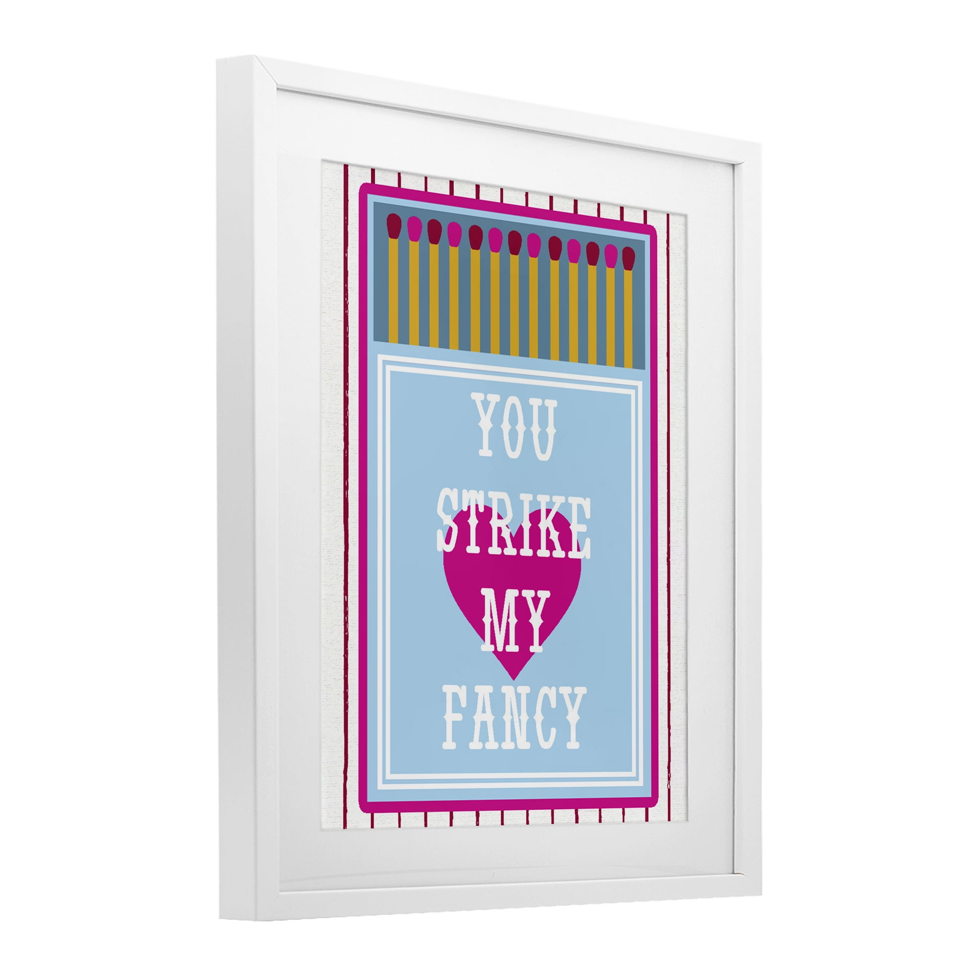 Stupell Industries You Strike My Fancy White Framed Print Under Glass, design by Lil' Rue