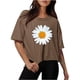 thumbnail image 1 of Camisetas Sobredimensionadas para Mujeres Gota Hombro Cuello Redondo Cultivo Top de Entrenamiento, Blusa de Verano Casual para Diario Y Fitness, 1 of 5