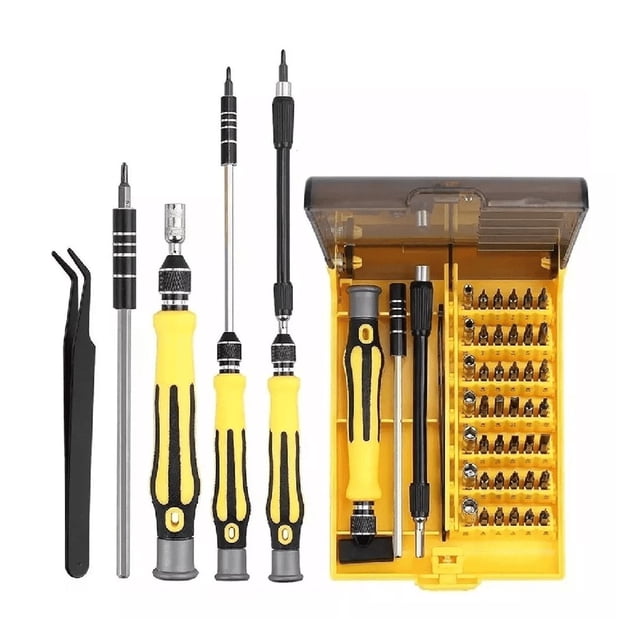 "Kit Desarmador Precisión 46 En 1 Para Celular, Laptop, Cámara Amarillo "