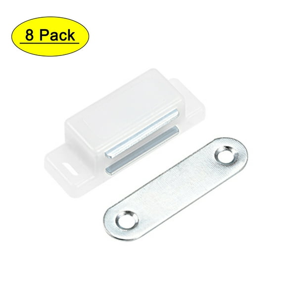 Uxcell Magnetic Latches Catch with Strike Plate Plastic White 8 Pack