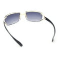 thumbnail image 3 of Womens Rhinestone Jewel Rimless Rectangle Designer Fashion Sunglasses Gold Smoke, 3 of 4