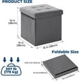 thumbnail image 3 of Ottoman Storage 15 inch Foldable Ottoman Foot Rest Small Ottoman with Storage Velvet Ottoman Foot Rest Footstool Bench for Dorm Living Room Entryway Dark Grey, 3 of 16