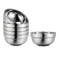thumbnail image 2 of EIGTHTAIL Bols Acier Métal Bol en Acier Inoxydable Collation Petit Ensemble de Salade Argent Enfants Assaisonnement Riz Isolé Nourriture, 2 of 6
