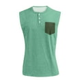 thumbnail image 4 of Yiaimeir Men's Sleeveless Denim Henley Tank Tops Casual Vintage Style With Pocket Comfortable Summer Tank Top,Size S-3XL, 4 of 4