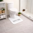 thumbnail image 3 of Evideco French Home Goods Neo Retro Typography Elegant Natural White Microfiber Contour Bath Rug, 20L x 18W, Non-Slip Backing, 3 of 6