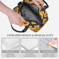 thumbnail image 3 of Naloa Navy Blue Plaid Sunflower Print Lunch Bag for Women & Men Insulated Lunch Box or Cooler Lunch Tote Bags for Work, Travel, Outdoor, 3 of 5