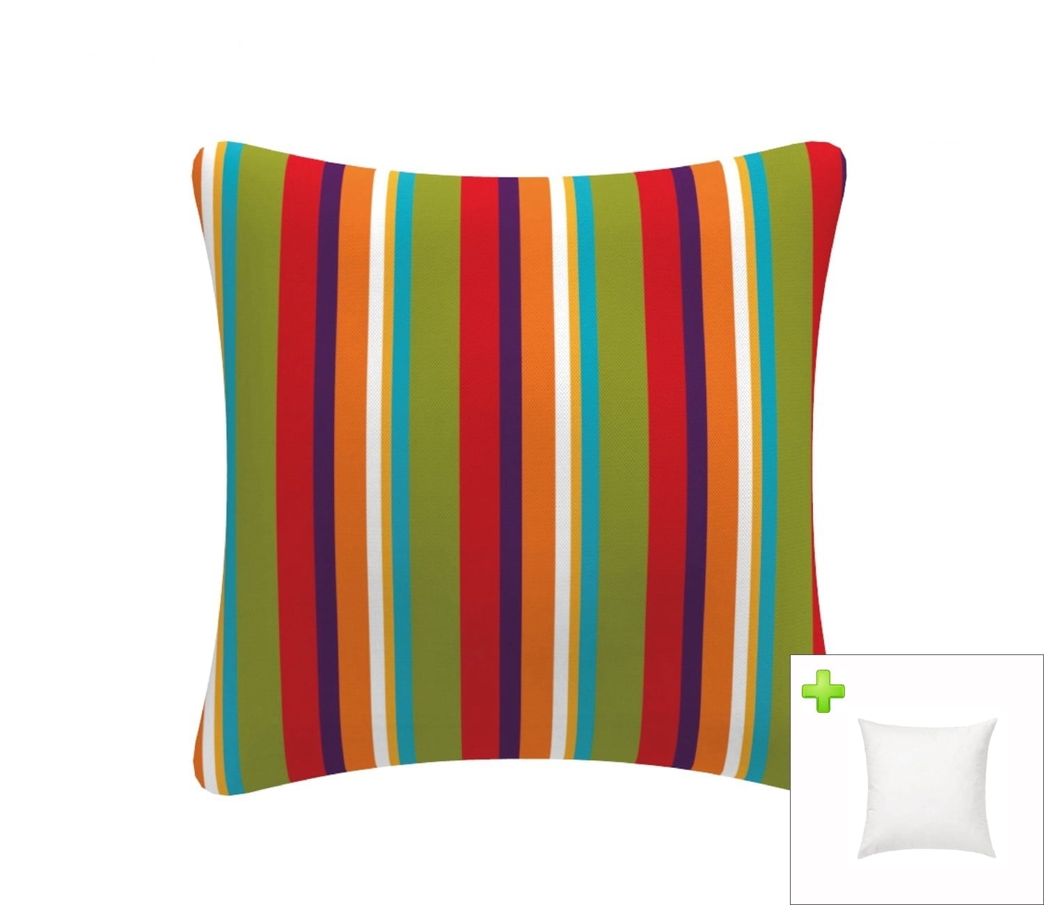 FBTS Prime Outdoor Pillows with Insert Red and Black Stripe Patio