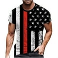 thumbnail image 2 of cllios 4th of July Shirts for Men Big and Tall Patriotic Red White and Blue Graphic Tees Slim-fit Crewneck Top Breathable Short Sleeve T Shirt, 2 of 5