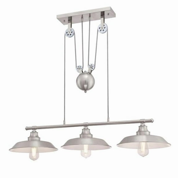 Westinghouse Lighting 6369900 3 Light Island Pulley Pendant - Brushed Nickel