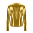 thumbnail image 5 of GEWSEY Metallic Tops for Women Long Sleeve Shimmer Disco Party T-Shirt Slim Going Out Club Sparkly Blouses Concert Outfit (Gold, XL), 5 of 8