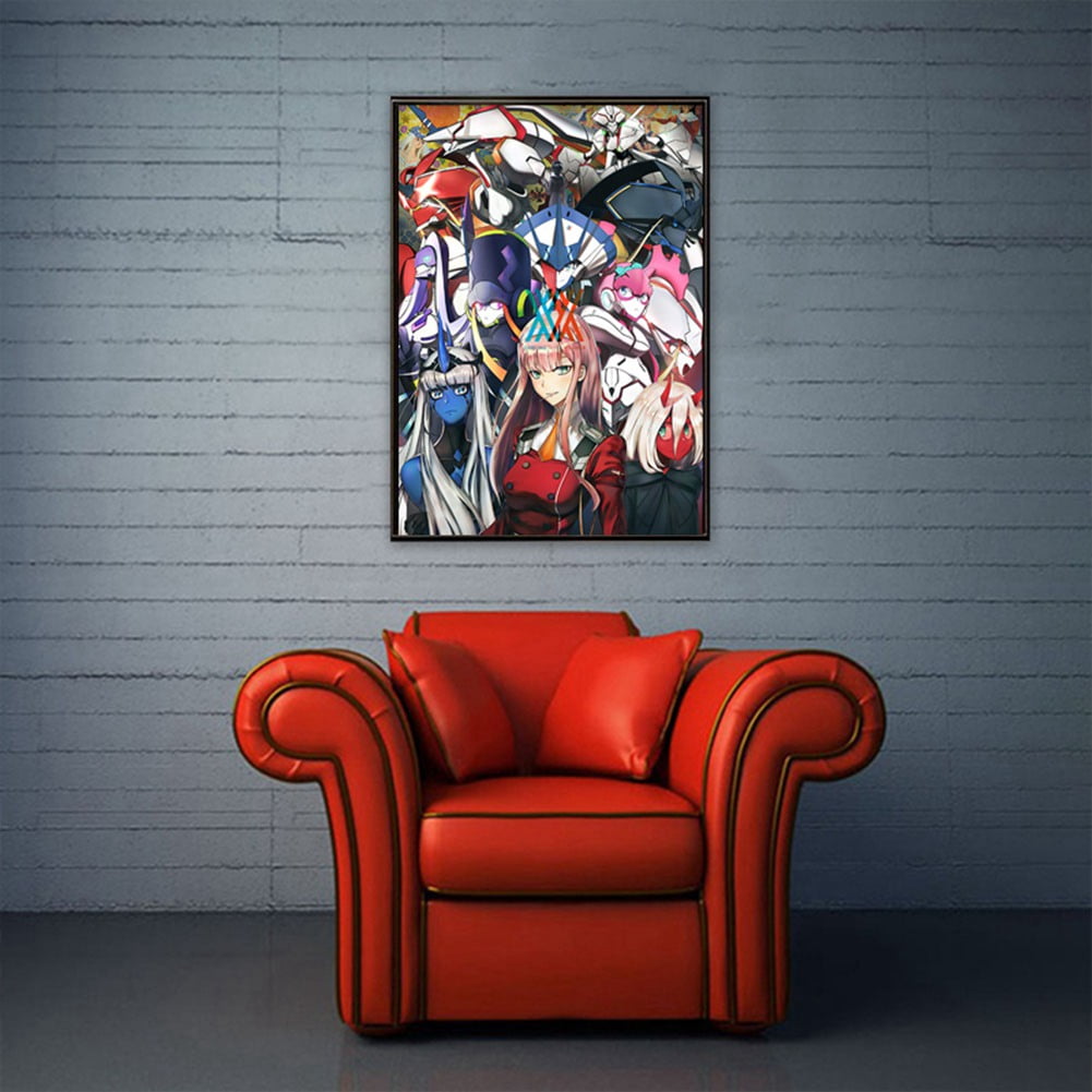 Darling In The Franxx Zero Two Anime Cartoon Characters Scroll Painting  Home Decor Poster Hanging Painting Anime Fans Gift 19.7x29.5Inch/50x75cm :  : Home & Kitchen