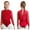Red, variant on Gymnastics Leotard for Girls Sparkly Sheer Mesh Long Sleeve Figure Skating Bodysuit One Piece Jumpsuit Red 6