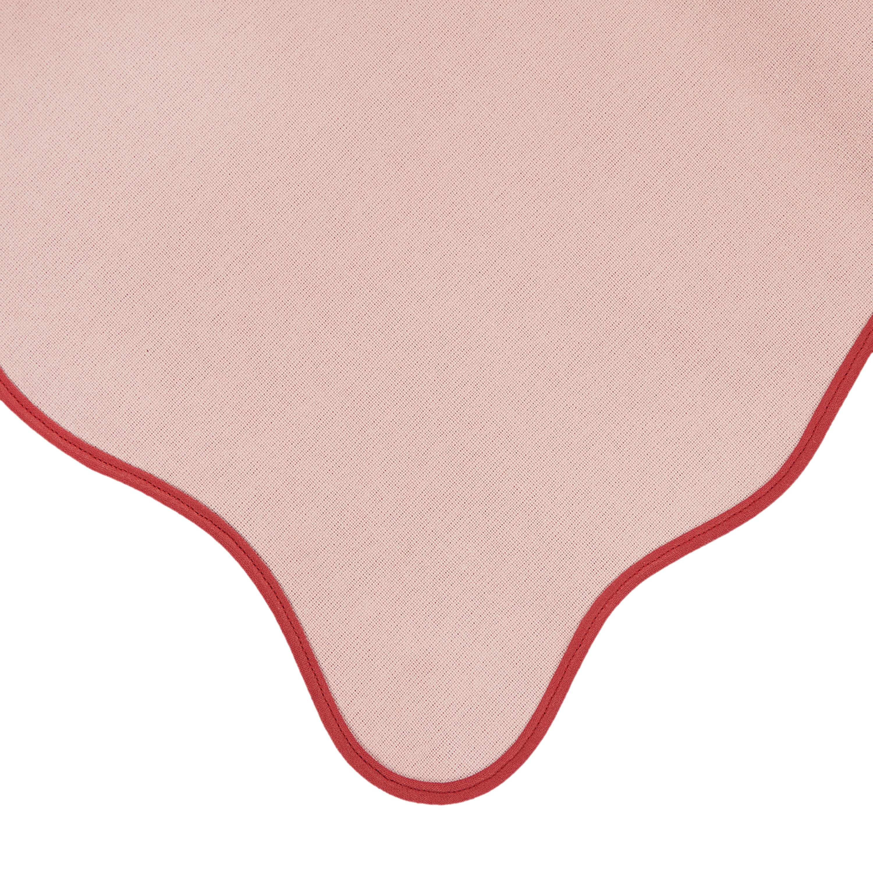 Scallop Table Runner - 14" x 90" - 100% Cotton, Pink & Red