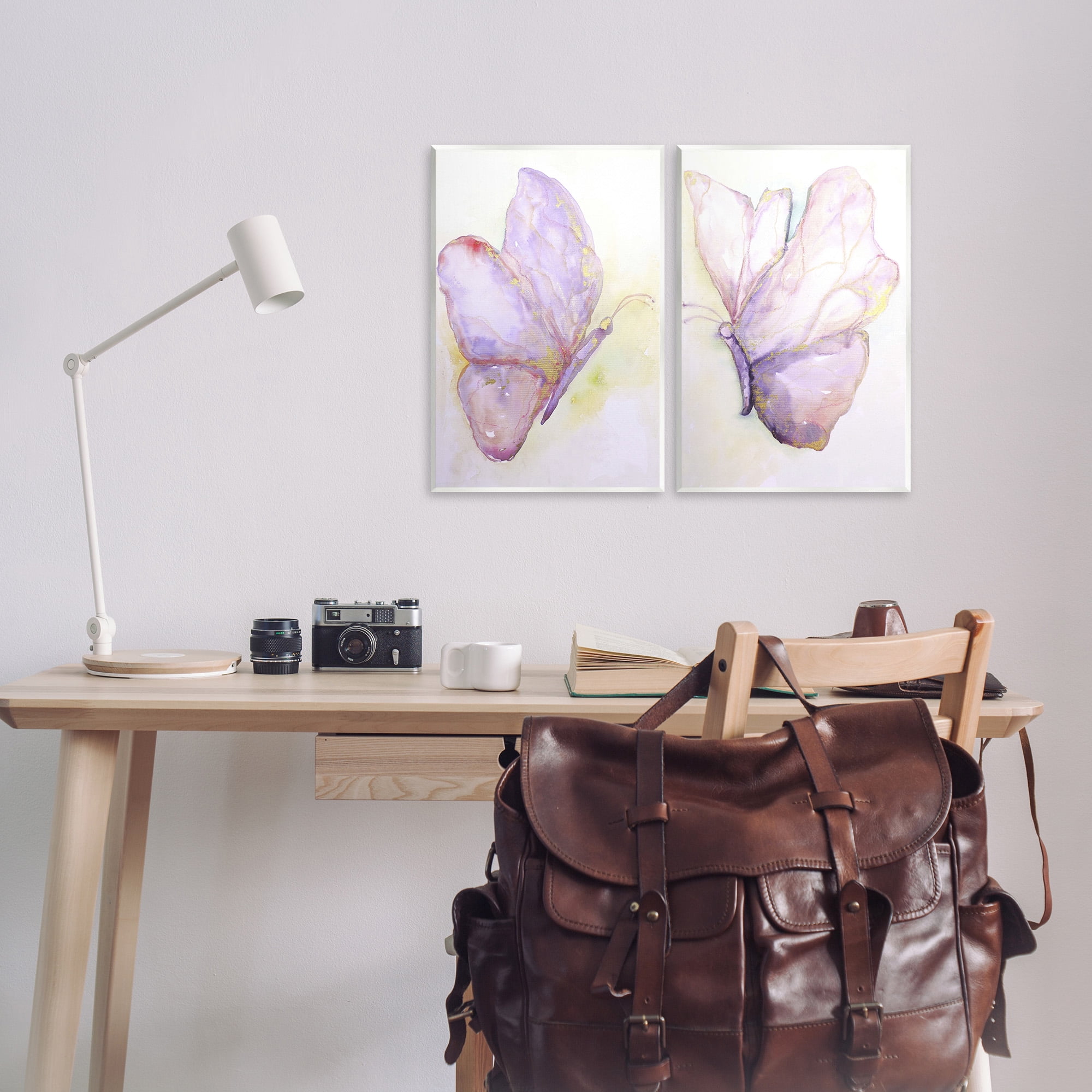 Stupell Industries Girls Glam Butterfly Wings Animals & Insects Painting Unframed Art Print Wall Art, 13 x 19, Set of 2