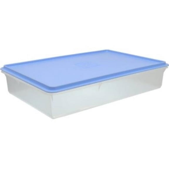 Quality Plastics QP1565-24 14 x 9 x 3 in. Kitchen Master Storage Container with Lid, Aqua