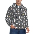 thumbnail image 2 of Naloa Lovely Penguin Men's Casual Hooded Collar Drawstring Hoodies Pullover Sweatshirts Casual Long Sleeve Shirts-X-Large, 2 of 7