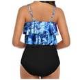 thumbnail image 4 of Gibobby Two Piece Blouson Tankini Swimsuits for Women Tummy Control Bathing Suits Modest Tankini Top with Bikini Bottom(Dark Blue,S), 4 of 9
