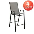 thumbnail image 4 of Flash Furniture 4 Pack Brazos Series Gray Outdoor Barstools with Flex Comfort Material and Metal Frame, 4 of 15